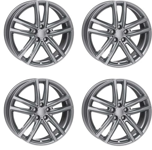 4x Rial Felgen Alufelgen X10 8.0Jx19 ET50 5x112 metal-grey kompatibel mit VOLKSWAGEN Beetle E-Golf Golf ID.3 Jetta Touran