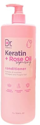 Dr. Wellness | Keratin + Rose Oil Conditioner | Hydrates & Soothes Damaged and Fragile Hair | 1000mL