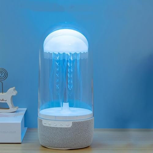 ZOUBAOQ Jellyfish Haut-parleur Bluetooth avec lampe, changeant de couleur, lampe d'humeur en forme de poisson, méduse flottante, haut-parleur portable, veilleuse LED, lampe de chevet électrique méduse