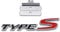 Chrom-Metall-Typ-S-Logo, Auto-Frontgrill-Emblem, Premium-3D-Rennsport-Turbo-Power-Grill-Abzeichen (Frontgrill (schwarz und rot))