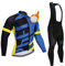 VeloZenith Abbigliamento Ciclismo Uomo Invernale In Pile Completo Ciclismo Maglia Tuta Bicicletta Termico Uomo Pantaloni Imbottiti Con 3D Gel Traspirante Sportivo(Blu,M)