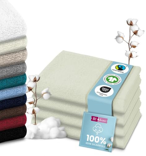 B!HOME 4er Set Premium Duschtücher [100% Baumwolle] 70x140 cm, hellgrün/große Handtücher Weich, Saugstark & Pflegeleicht/Badetuch Perfekt für Bad, Strand & Reisen