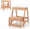 COSTWAY 2-Stufen Tritthocker klappbar, Leiterstuhl bis 250 kg belastbar, Trittleiter Trittstuhl aus Fichtenholz, Haushaltsleiter Natur, Hockerleiter für Bibliotheken oder Zuhause, 50 x 39 x 45 cm