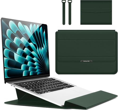 Hinnwer 11 11,6 12 Zoll Laptoptasche Hülle mit Ipad Pro 12.9 MacBook Air M1 2020/Surface/Acer/Asus/Dell/Fujitsu/Lenovo/HP/Samsung/Sony, Wasserabweisend Sleeve Case mit Zubehörtasche Grün