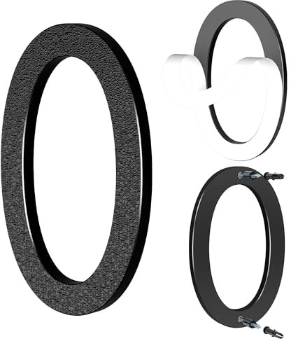 Yafimea Numero civico esterno 15 cm nero, Numeri civici adesivi o a vite, effetto galleggiante 3D, plastica resistente per parete o cancello (0)