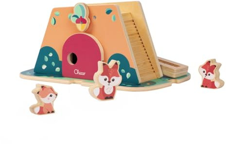 Chicco, Playset in Legno, La Tana delle Volpi, Gioco Montessoriano, 3 personaggi Esclusivi, Attività di Equilibrio, Scopri l'Universo My Wood Friends, Gioco Bambina, Gioco Bambino 2+ anni, Idea Regalo