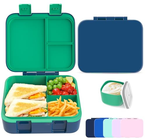 hombrima Lunch Boxes, Bento Lunchbox Food Storage Container with Multi-Compartments for Boys Girls Children Adult Work School Picnic Outdoor (Dark Green)