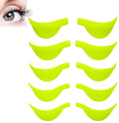 KEQAR 10 Pcs Pads en Silicone Réutilisables pour Rehaussement de Cils, Perm Pad, Lash Lift, Nouveaux Formes (5 Tailles)
