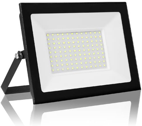 Dibaful 100W LED Strahler Außen | Scheinwerfer 3000K Warmweiß IP66 Wasserdicht Außenstrahler Fluter für Garten Sportplatz