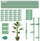 FELINAT Kit complet de support pour plantes grimpantes - Tuteur pour jardin et plantes d'intérieur - 20 tuteurs en fibre de verre (30 cm) + 30 clips + 15 tubes de raccordement et 1 bande Velcro