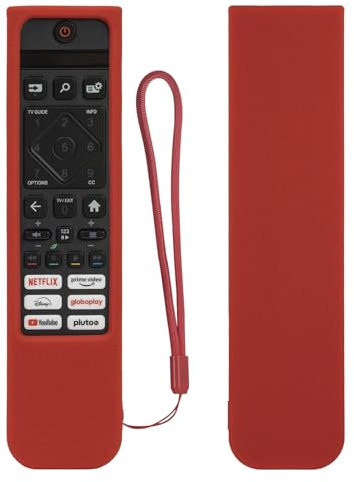 Custodia Protettiva in Silicone Adatto per Philips TV 50PUS7009/12 43PUS7009/05 SRC-3215-01 SRC-3216-12 Telecomando, Durevole e Lavabile - Rosso