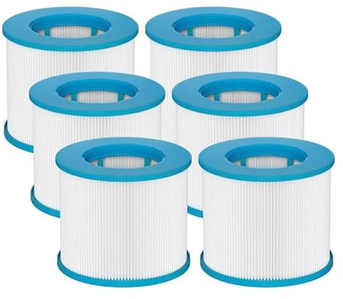 Vokowin Lot de 6 cartouches filtrantes pour spa Clever Spa 80 x 100 mm, pour Aquaparx, Aqua Spa, Costyway