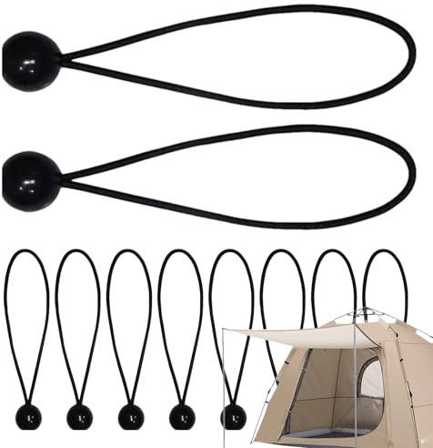 Elastische Kordeln mit Bällen – 10 Stück elastische Bänder für Baldachin, Plane, und Pfosten | elastische Broschen mit Kugeln, elastische Kordeln mit Kugeln, elastische Kordeln mit Bändern