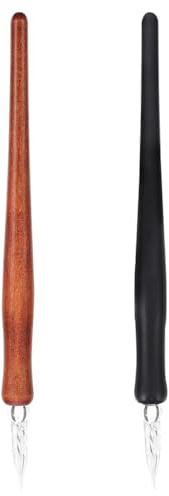 jojofuny Ensemble Stylo Calligraphie Plume Verre 2 Pièces Stylo En Verre Pour Écriture Pratique De Calligraphie Poignée Confortable 7.68 in Cadeau Pour Amis Famille Et Enseignants