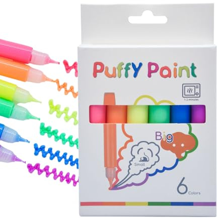 Denke zum Ausmalen, Bubble Paint Pen, Zeichenwerkzeuge, 6 3D-Schaumstoffmarker für Kinder, Alter 3+, kreatives Kritzelzubehör für Bastelarbeiten