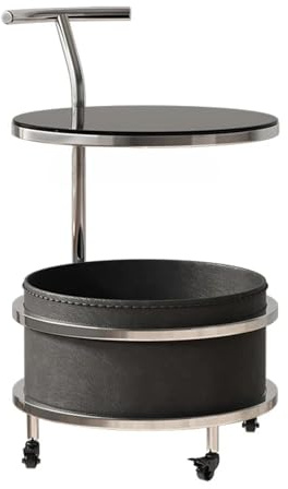 Beistelltisch Sofa Seite Tisch Moderne einfache Wohnzimmer beweglichen Trolley Regal kleine Kaffee(Black)