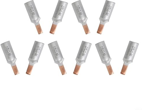 DTLC Lot de 10 bornes de câble en cuivre et aluminium 35 mm² 50 mm² pour connecteurs de câblage électrique – Compatible avec les applications de disjoncteur (DTLC-50)
