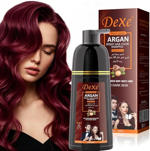 JRTTOSSE Instant Red Hair Shampoo 420ml - Semi-Permanente Haarfarbe Shampoo für Natürliches Haar, Hält 30 Tage, Schnell Wirkende Formel für Männer & Frauen (Red)