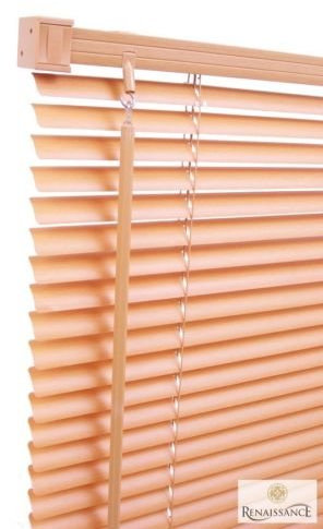 Quality PVC Venetian Blinds Cherry Wood Grain Effect, 150cm Drop - Trimmable (45cm (18''))