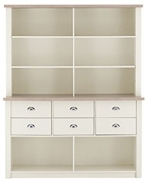 Premier Housewares St Ives Dresser Cabinet, Wood, Oak Veneer/White