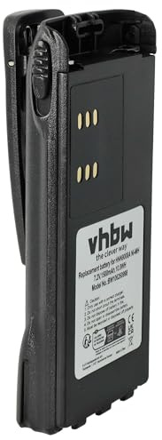 vhbw Replacement Battery compatible with Motorola GP338, GP340, GP360, GP380, GP540, GP580 Radio, Walkie-Talkie (1500mAh, 7.2V, NiMH) + Belt Clip