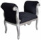 Sitzbank Bank Hocker Sofa Landhausstil Couch Antik 94cm cat351 Palazzo Exklusiv (02 - Schwarz, e - Silber)