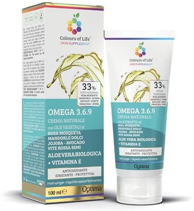 Colours of Life - Crema Naturale per Piaghe e Pelle Irritata - con Aloe Vera Biologica e Vitamina E - Azione Antiossidante, Idratante e Protettiva - Formato da 100 ml