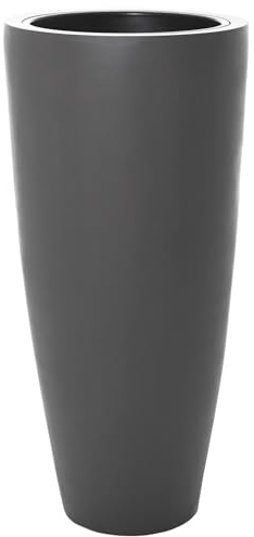 VIVANNO Pflanzkübel Pflanzgefäß Blumenkübel Fiberglas City Grau Braun - 100x47