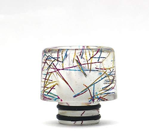 LITAO-EC, Forma De Seta Colorida Resina 510 Punta De Goteo para E-Cigarrillo 510 Atomizador Vaporizador Tanque RBA RTA RDTA,Sin Tabaco ni nicotina (Color : White in Clear)