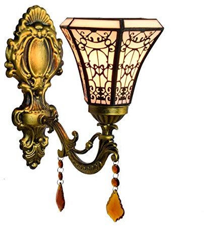 Blivuself Tiffany Wandlampen Licht 6-Zoll-arabischer Stil kreative Wandleuchte Spiegel Scheinwerfer britische klassische pastorale Kristall Nacht Bar Hotel Gang Wandleuchte