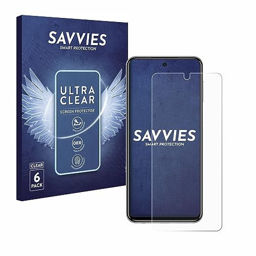 savvies Protector Pantalla para Xiaomi Redmi Note 9 Pro (6 Unidades) Película Ultra Transparente