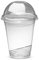 Strong Plastic Smoothie Cups with Dome Lids - 100 Pack of 16oz (473ml) Milkshake Disposable Plastic Cups - Great for iced tea, Iced Coffee, or Any Cold Drinks - Reusable Clear Plastic Cups