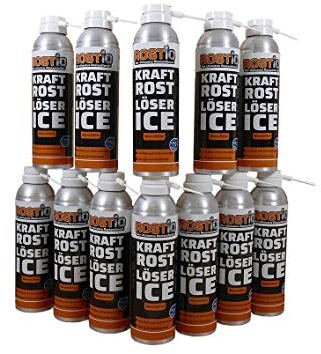 Rostio Kraft Spray Ice - Dégraissant de rouille - Extrêmement puissant - Pour vis - Écrous - Voiture - Vélo (12 pièces)