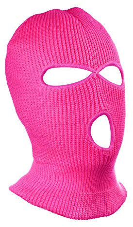 SUNTRADE 3 Loch Beanie Face Mask Ski für Männer und Frauen, Rosered,one Size