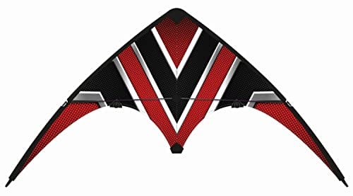 Günther Flugspiele 1090 - Sportlenkdrachen Carbon Design Loop, ca. 100 x 56 cm, Drachen aus reißfestem Ripstop-Polyester, für Kinder ab 8 Jahren, inkl. hochwertigen Schnüren auf Lenkrollen
