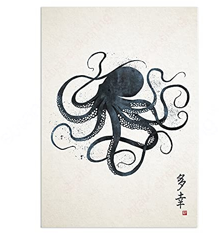 Strand Clothing Japanische Kalligraphie-Kunstdruck-Poster – Holzblock Ukiyo-e Wandkunst (A2 ungerahmt)
