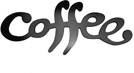 Wanddeko Holz Vintage Deko | Küchen Deko Holzdekoration Schriftzug Holz | 3D Holz Wand Deko (Coffee)