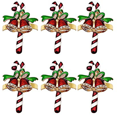 Serviettenring mit Weihnachtsmann-Motiv, 6 Stück