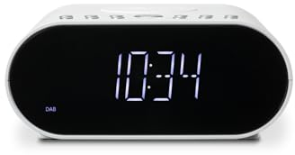 Roberts Ortus Charge Radiowecker Dab+/FM/Bluetooth mit Qi-Ladegerät, Weiß