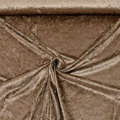 MAGAM-Stoffe 1m Katharina Pannesamt glänzender Samt Stoff Kleidung Kissen Möbel Meterware (16. Beige)