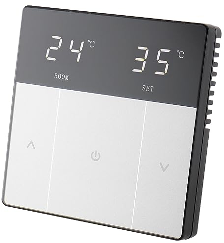 Wengart Heating Thermostats LED Screen WG808 AC230V 16A for for Electric Underfloor Heating with 3m Probe Sensor Adapt to 86 * 86mm installation box,BLACK