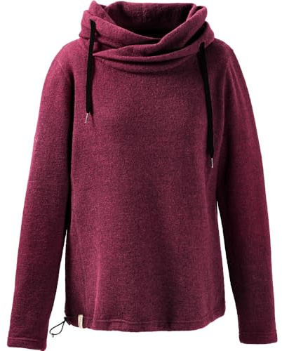 Mufflon Damen Merinowolle Sweatshirt XXL Blau Oversize mit Kapuze