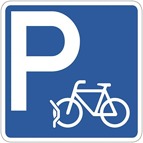 CARTELLO SEGNALETICO QUADRATA ISO 7010 - Parcheggio biciclette - Adesivo Extra Resistente, Pannello in Forex, Pannello In Alluminio (PANNELLO IN ALLUMINIO 30 CM)
