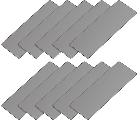METALLIXITY 10Stk Leere Metall Karte (80mmx30mmx0.4mm) Poliert 201 Edelstahl Namensschild - für Haus Innen DIY Beschriftung Ätzen Dunkles Grau