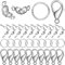 XPEX 450 Pezzi Kit Fermagli per Gioielli, Chiusure per Braccialetti, Ganci per Braccialetti Ganci Chiusure Moschettone con Anellini Aperti, Portachiavi Clip Ganci per Collane Bigiotteria Fai da Te