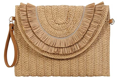 Sac à Main en Paille Tissée en Raphia - Bandoulière pour Femme