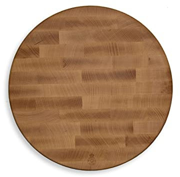 WEITZ Hackblock rund 35 cm – Massives Stirnholz-Schneidebrett aus Buche – Robustes, langlebiges Hackbrett für Profis – Hochwertiges Hirnholzbrett – Made in Germany