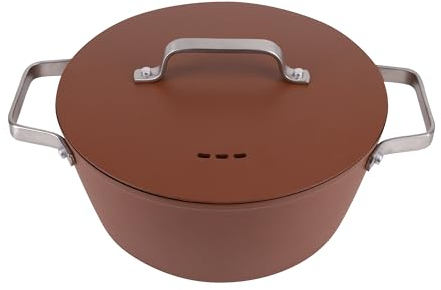 San Ignacio Agros - Cacerola con Tapa 28cm - Fabricada en Aluminio Forjado - Interior Quantanium - Recubrimiento Negro - Exterior En Color Terracota - Inducción - Mango Largo De Chapa Lisboa