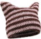 XYIYI Rosa Kaffee Häkelmützen für Frauen Katze Ohr Stricken Hut Vintage Beanie Grunge Zubehör Slouchy Mützen für Frauen