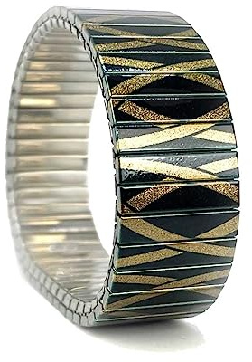urband LONDON Edelstahlzugarmband CELTIC Schwarz Bronze Metallic - 18 mm Größe L